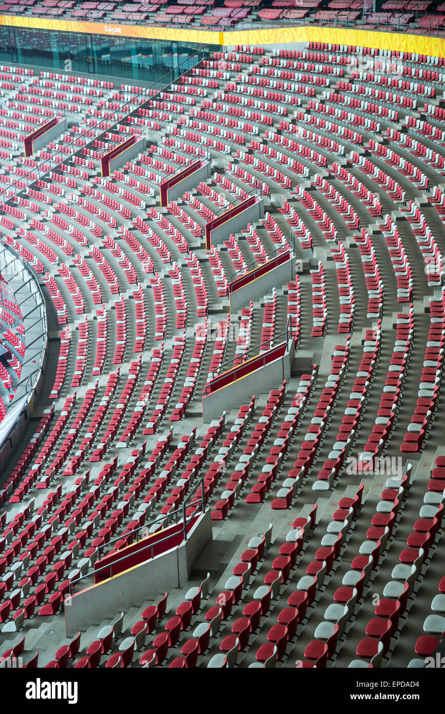 interior of the famous birdnest at olympic park in beijing china Stock Photo