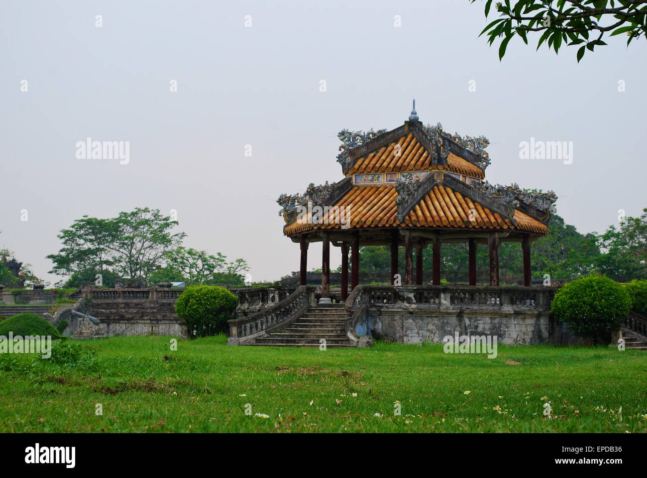 A pagoda in the grounds of the Imperial Citadel, Hue, Vietnam Stock Photo