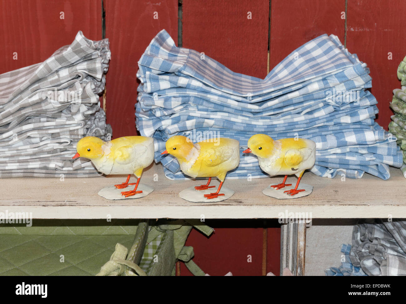 Chicks in country / shabby chic shop Stock Photo
