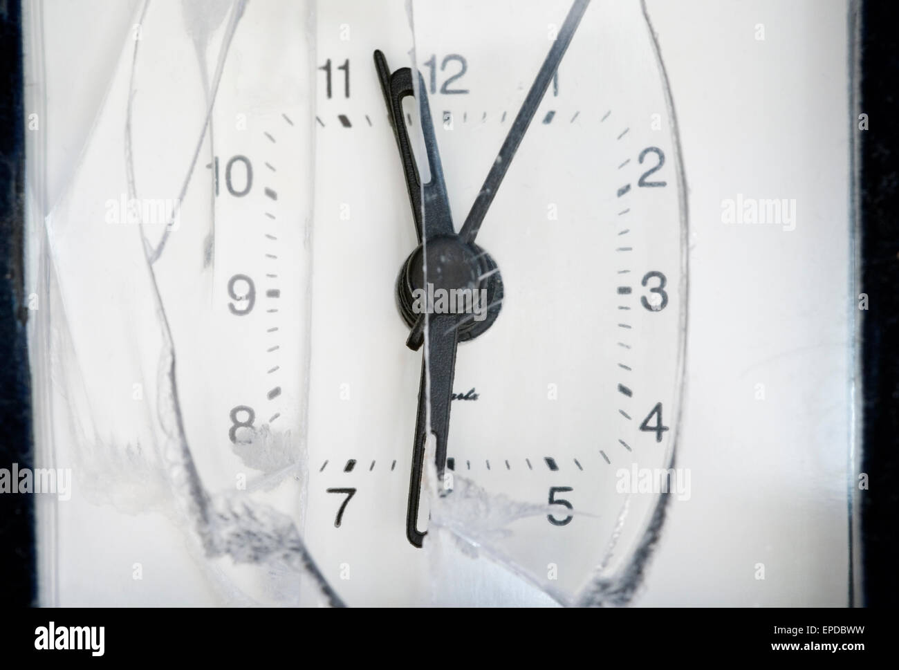 Smashed alarm clock Stock Photo Alamy