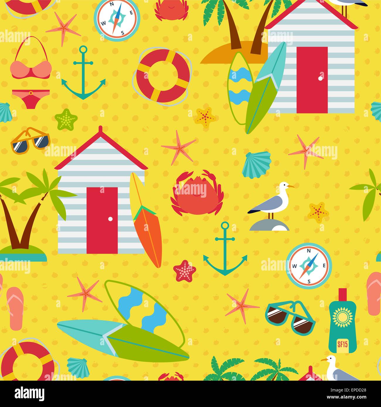 Seamless pattern with flat travel icons Stock Vector Image & Art - Alamy