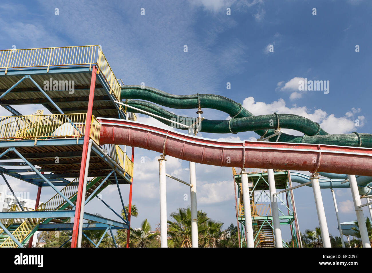Old Water slide Complex Stock Photo Alamy