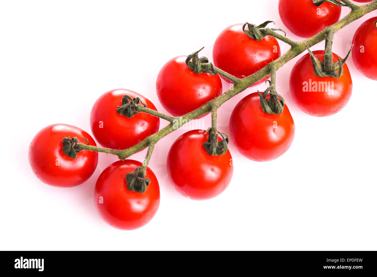 Ripe bunch of Cherry Tomato isolated on white Stock Photo - Alamy