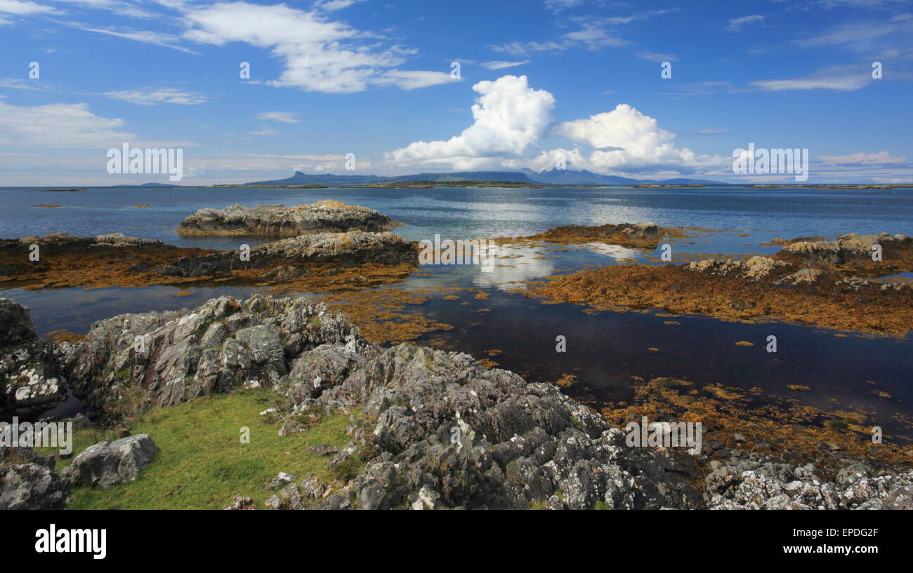 The Small Isles from Rhu in Arisaig. Stock Photo