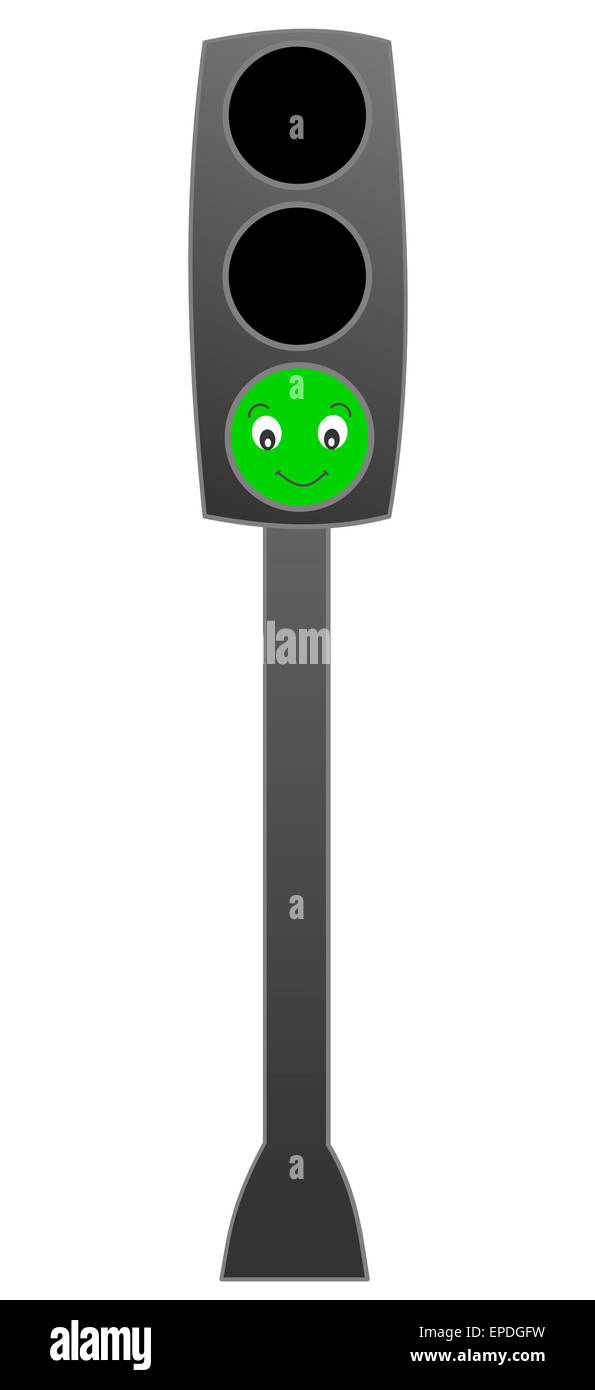 Traffic light green funny cartoon illustration Stock Photo Alamy