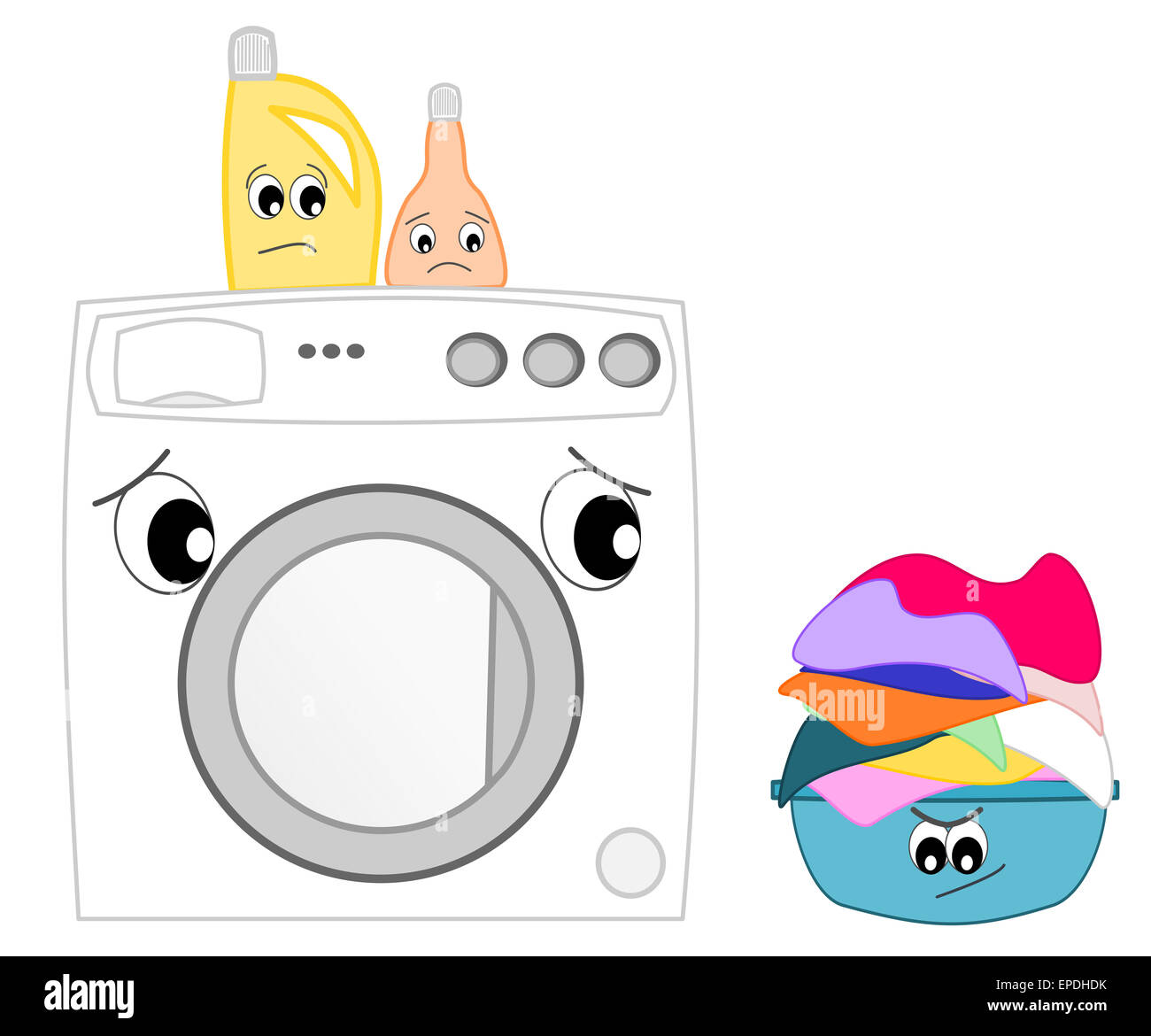 The afraid washing machine funny cartoon illustration Stock Photo Alamy