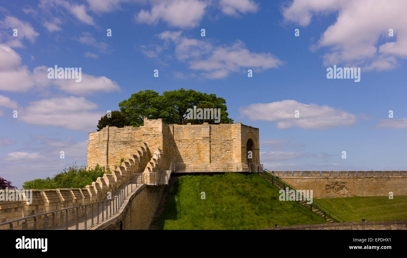 Lincoln Castle, after 2015 restoration, Lucy Tower Motte Stock Photo