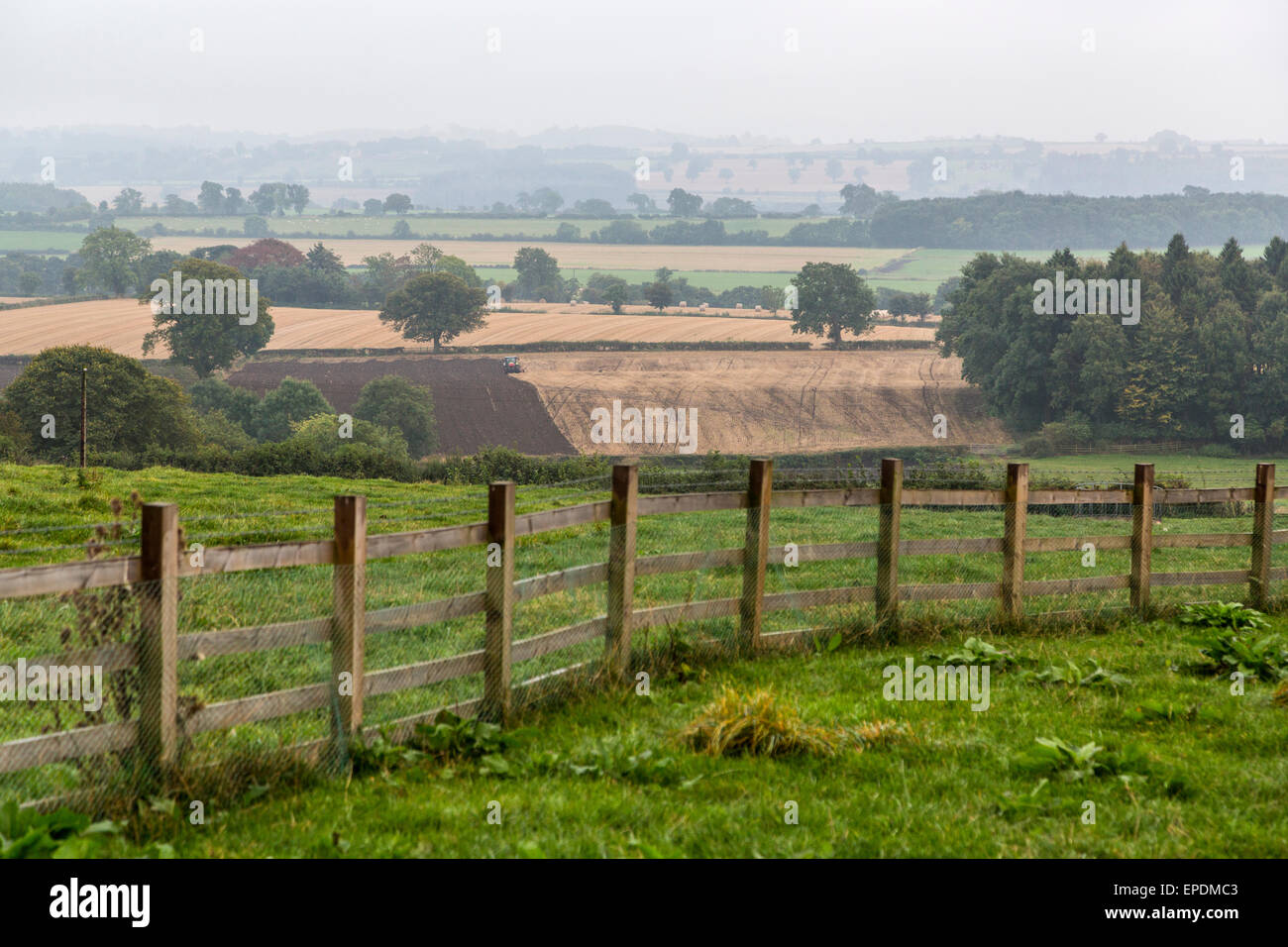 UK, England, Yorkshire.  Hazy Day September View from West Hauxwell. Stock Photo