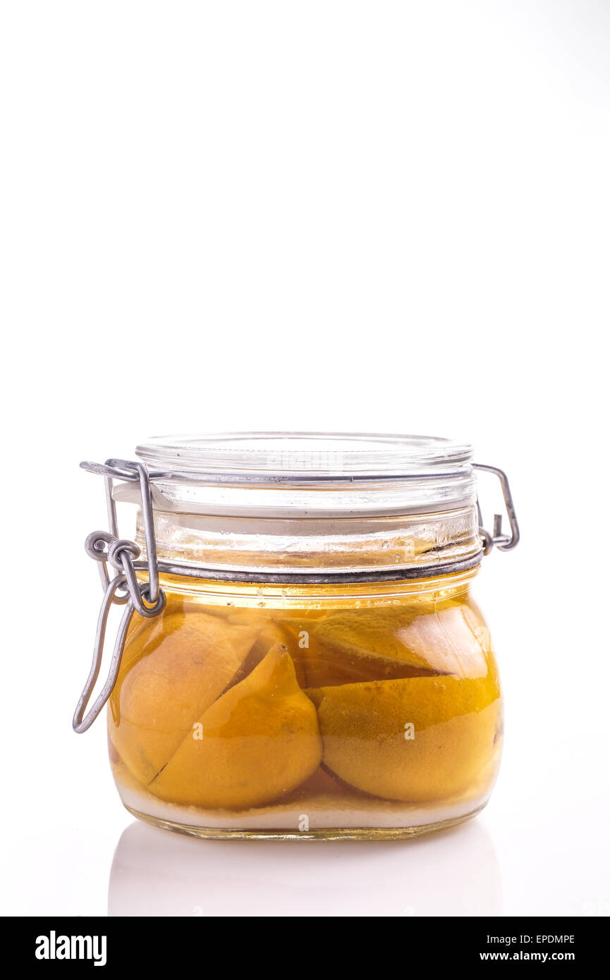 Preserved and Pickled lemon isolated on white Stock Photo Alamy