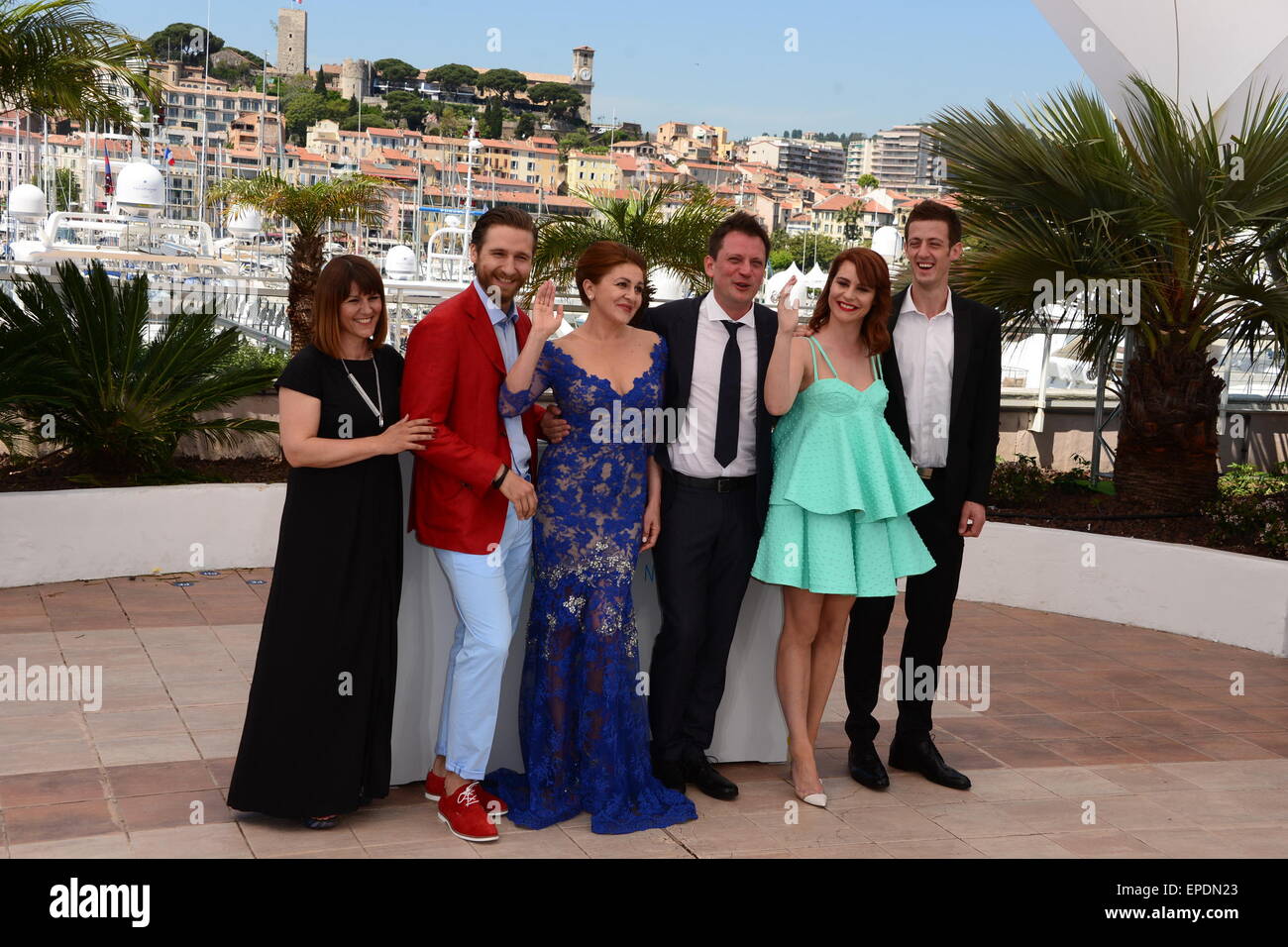 Cannes, France. 14th May, 2015. CANNES, FRANCE - MAY 17: (from third left) actress Nives Ivankovic, director Dalibor Matanic, actress Tihana Lazovic and actor Dado Cosic attend the 'Zvidan' Photocall during the 68th annual Cannes Film Festival on May 17, 2015 in Cannes, France. © Frederick Injimbert/ZUMA Wire/Alamy Live News Stock Photo