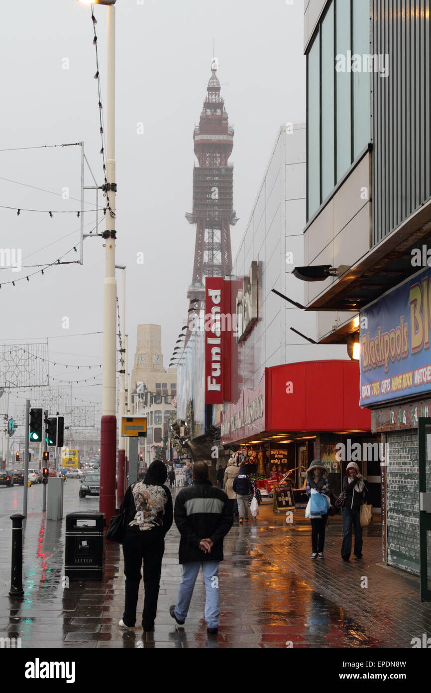 Rain at Blackpool, Lancashire, England, UK Stock Photo - Alamy