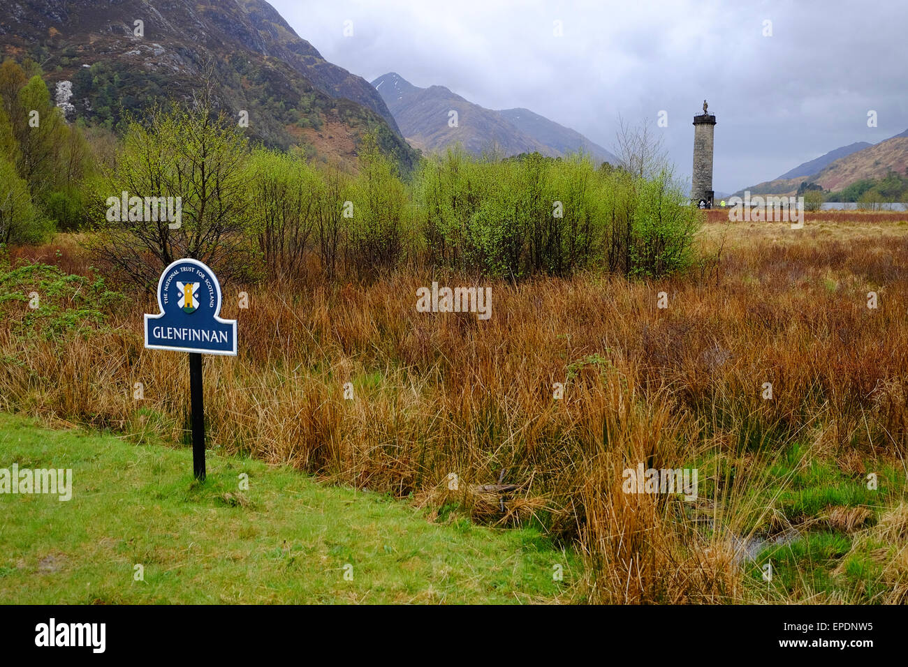 Scotland: The Glenfinnan Monument on the road between Fort William and Mallaig Stock Photo