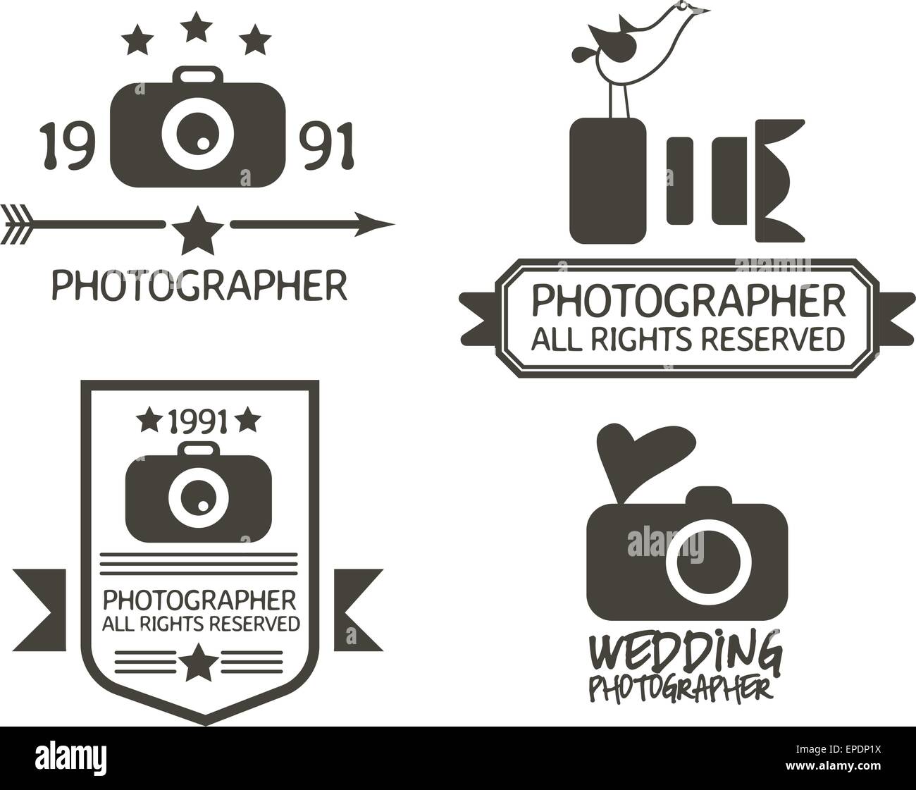 Photography Badges and Labels in Vintage Style Stock Vector Image & Art