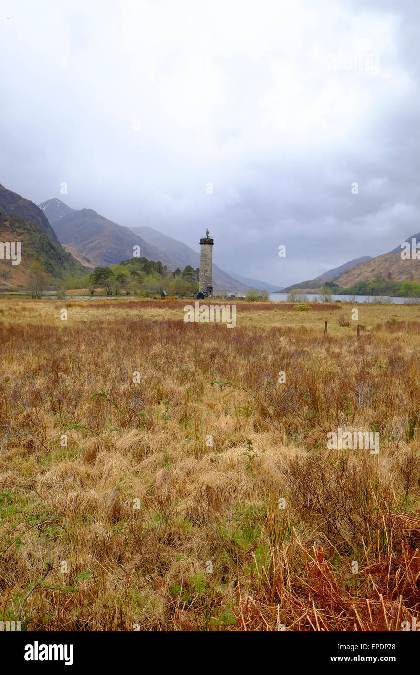 Scotland: The Glenfinnan Monument on the road between Fort William and Mallaig Stock Photo