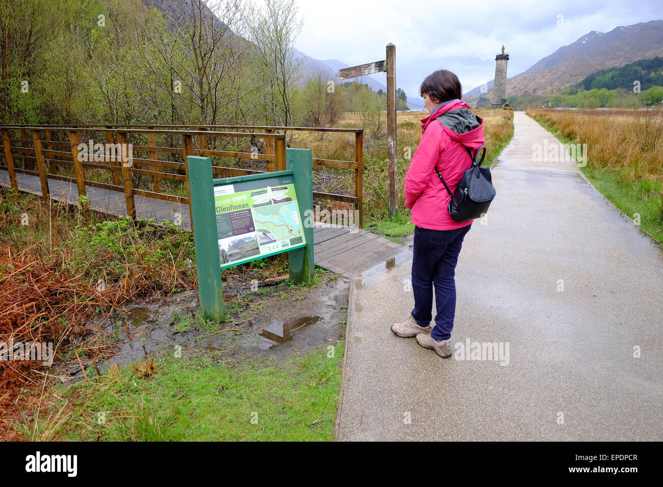 Scotland: The Glenfinnan Monument on the road between Fort William and Mallaig Stock Photo