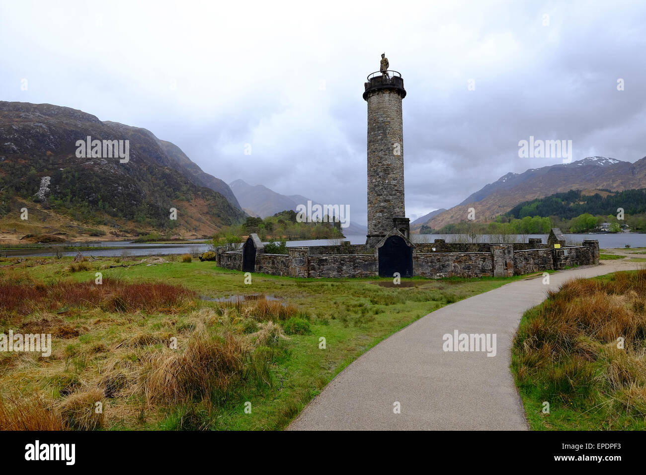 Scotland: The Glenfinnan Monument on the road between Fort William and Mallaig Stock Photo