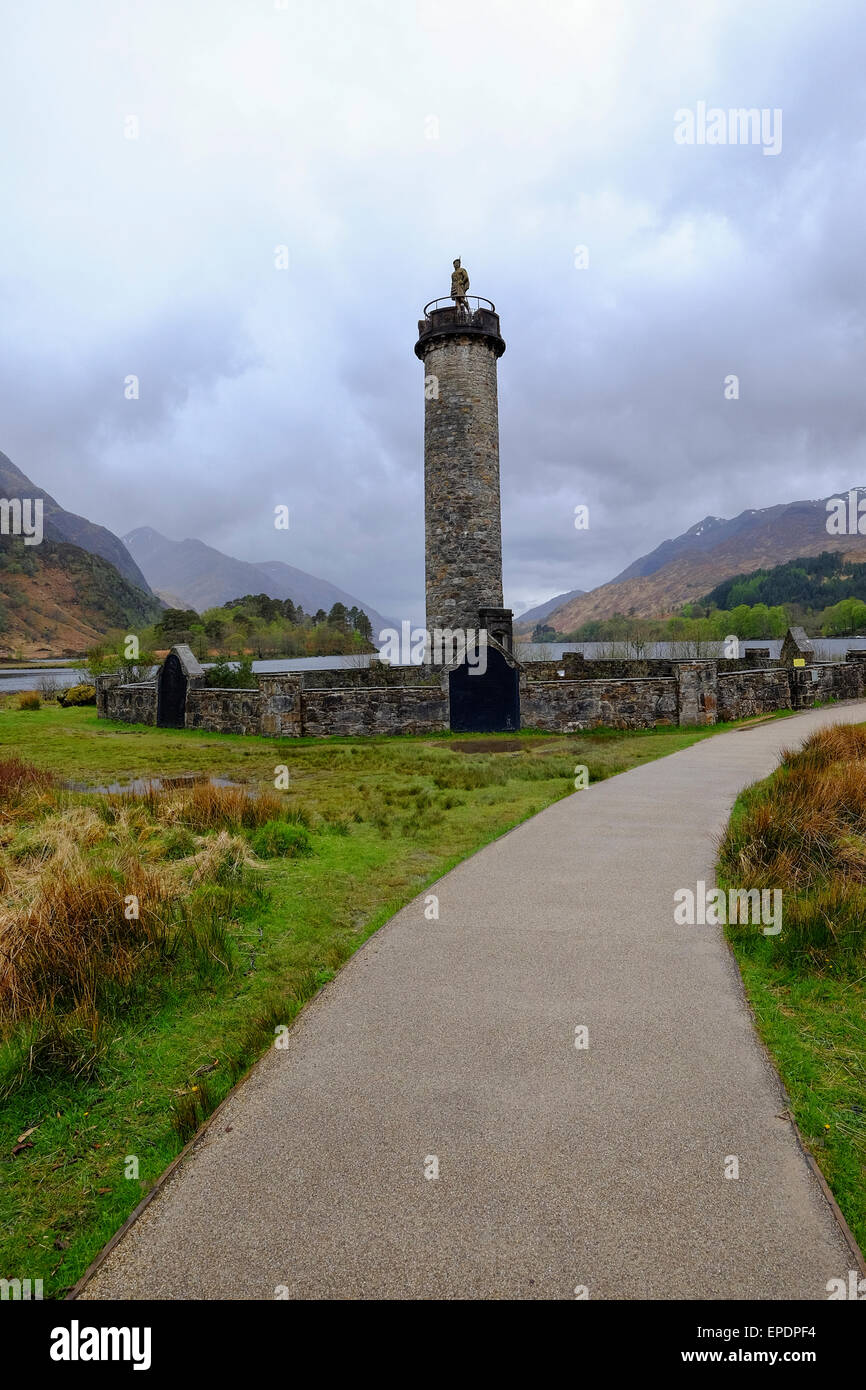 Scotland: The Glenfinnan Monument on the road between Fort William and Mallaig Stock Photo