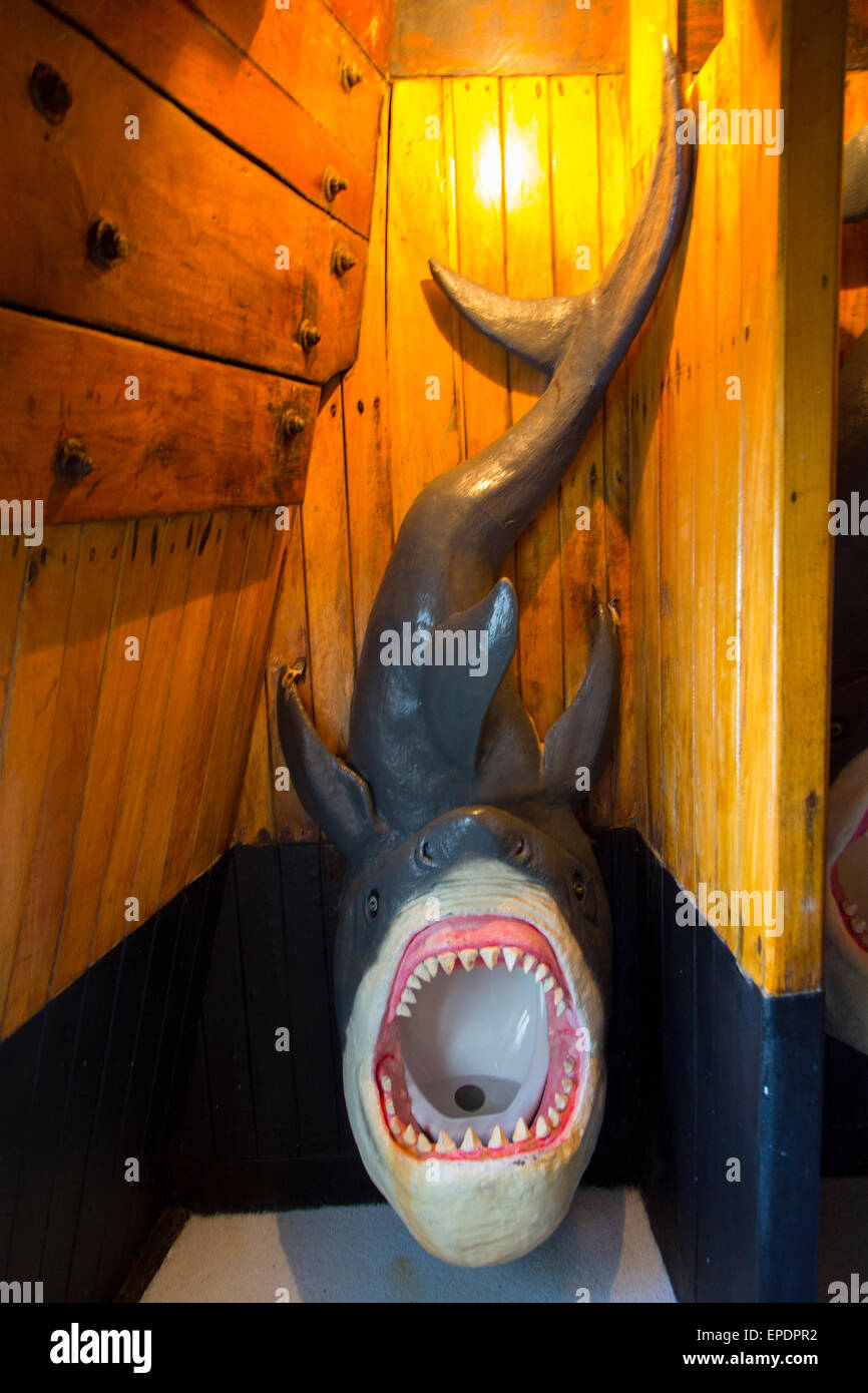 Shark Urinal, Marigalante Pirate Ship Tour, Puerto Vallarta, Jalisco, Mexico Stock Photo