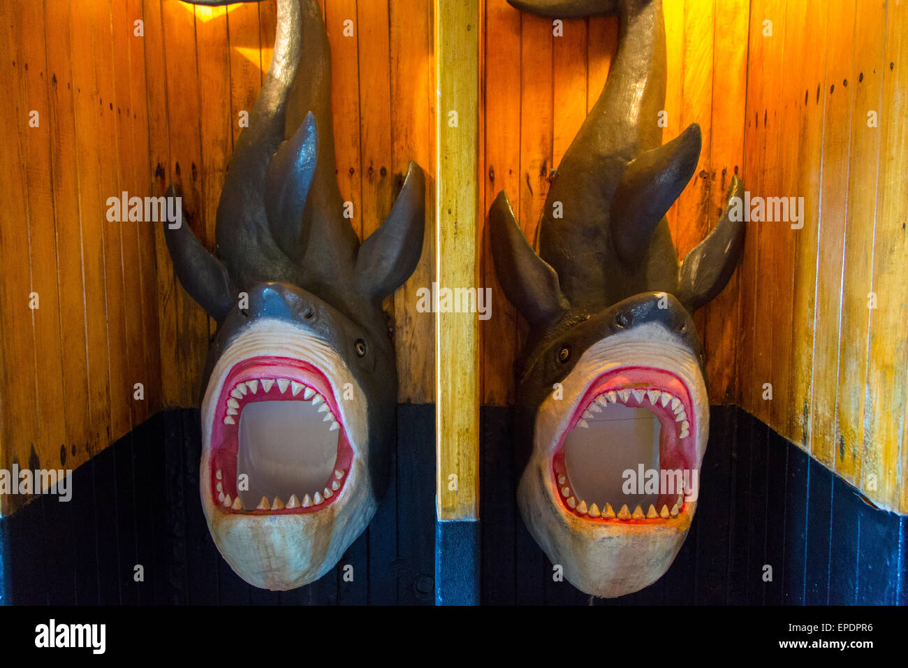 Shark Urinal, Marigalante Pirate Ship Tour, Puerto Vallarta, Jalisco, Mexico Stock Photo