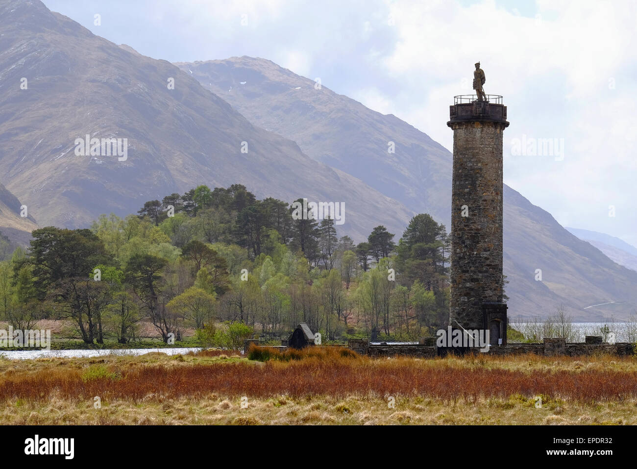 Scotland: The Glenfinnan Monument on the road between Fort William and Mallaig Stock Photo