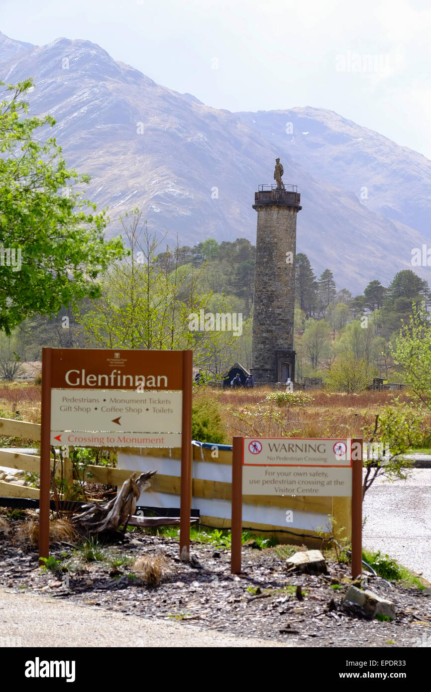 Scotland: The Glenfinnan Monument on the road between Fort William and Mallaig Stock Photo