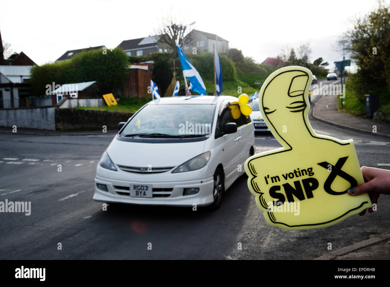 General election 2015. West Kilbride, Eve of election calvacade around
