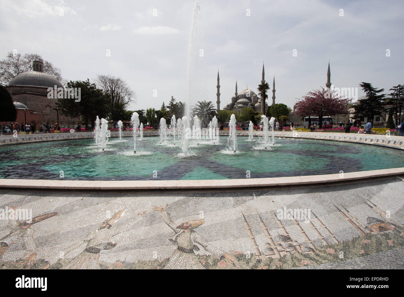 The dancing fountain of Sultanahmet, Istanbul Stock Photo