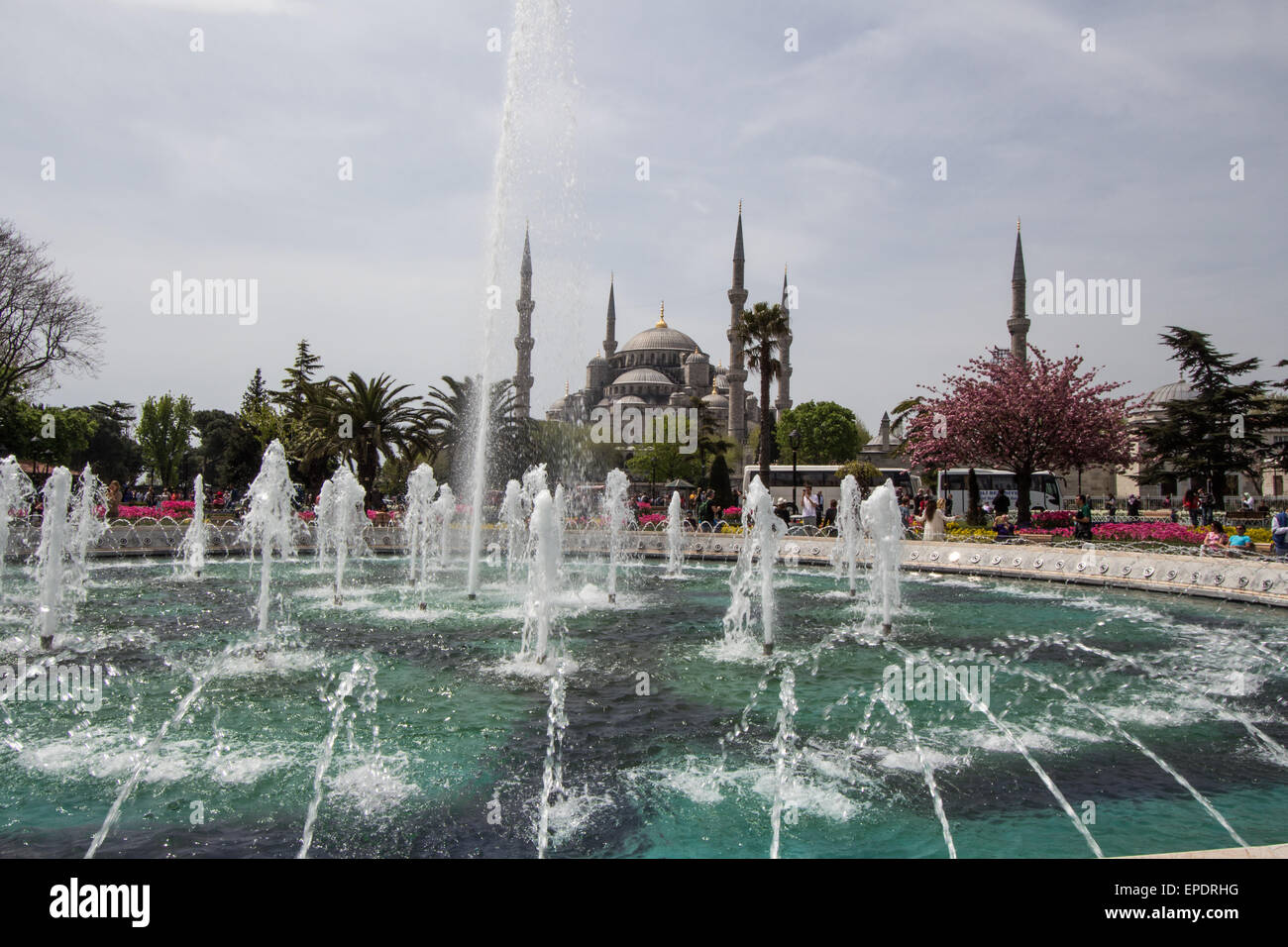 The dancing fountain of Sultanahmet, Istanbul Stock Photo