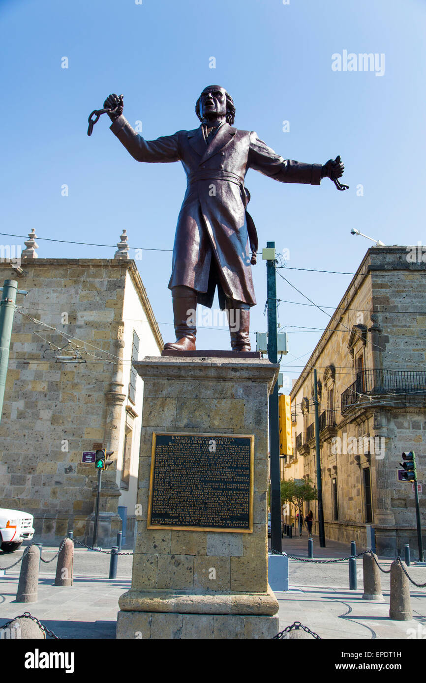 Father Miguel Hidalgo, The Plaza de la Liberacion, Liberacion Square, Guadalajara, Jalisco, Mexico Stock Photo