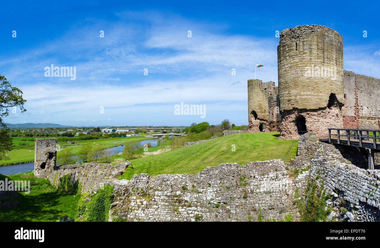 The ruins of Rhuddlan Castle on the River Clwyd, Rhuddlan, Denbighshire