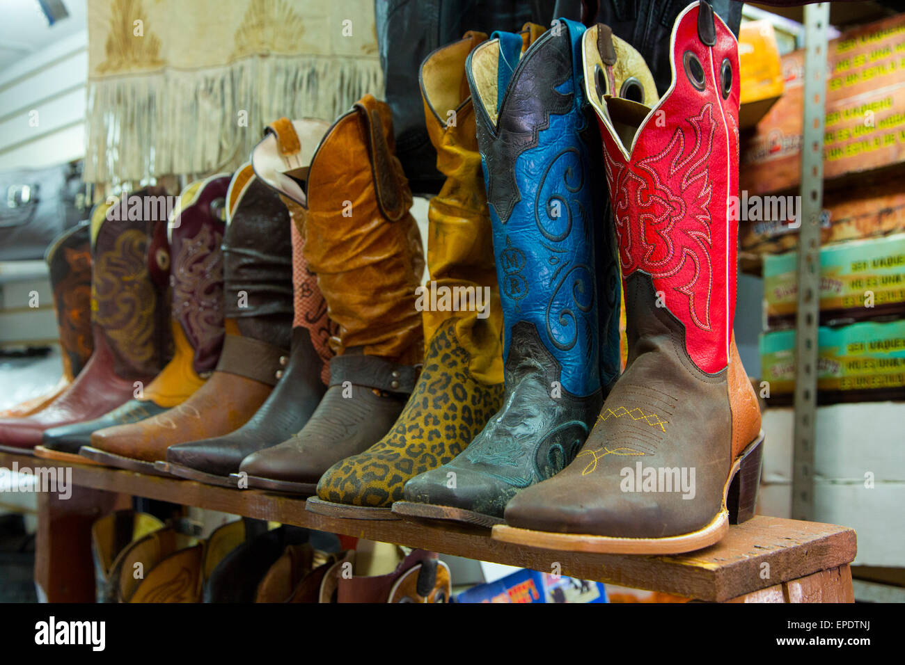 Cowboy boots, San Juan de Dios Market, Guadalajara, Jalisco, Mexico ...