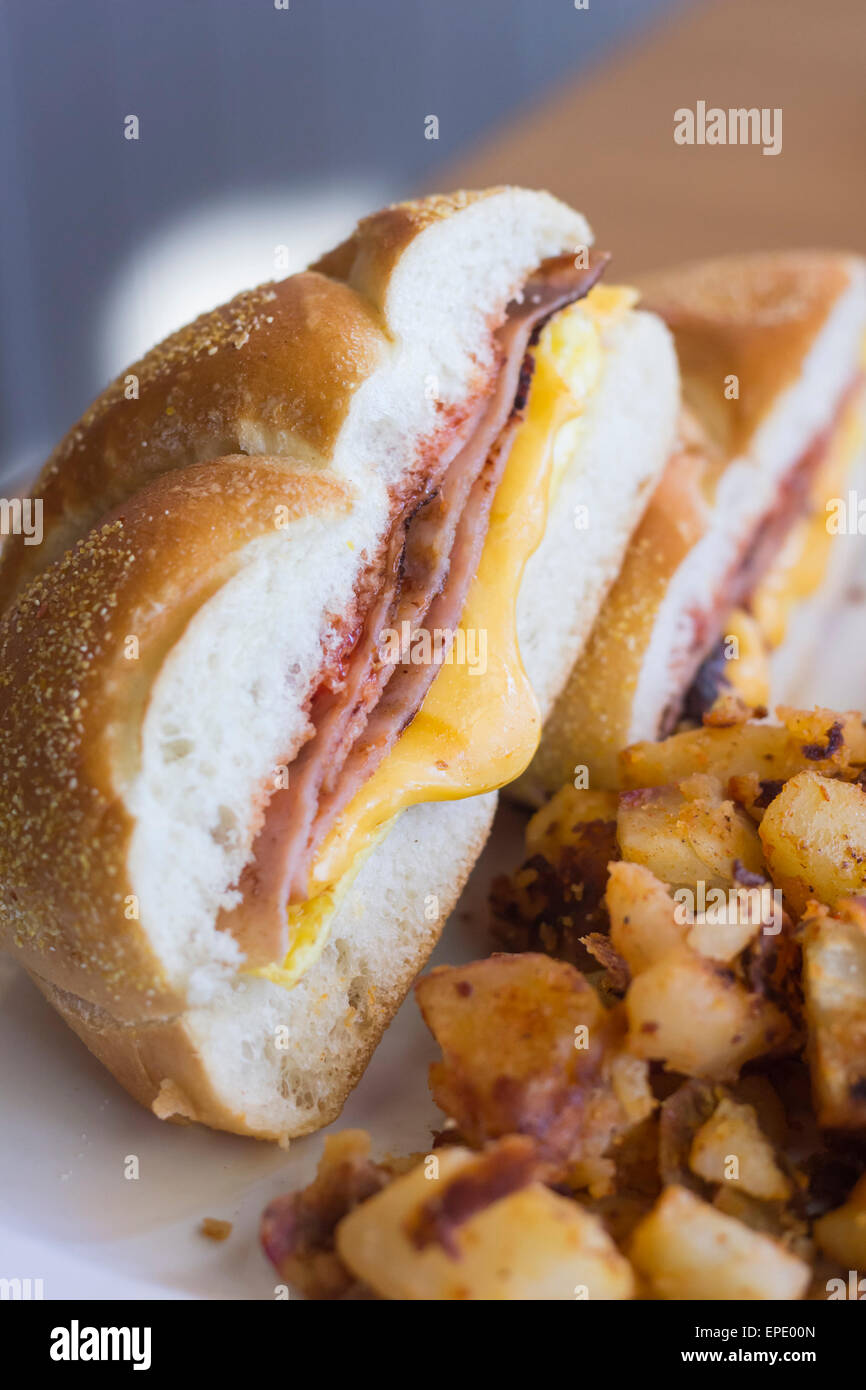 Taylor Ham Pork Roll Egg And Cheese Breakfast Sandwich On A
