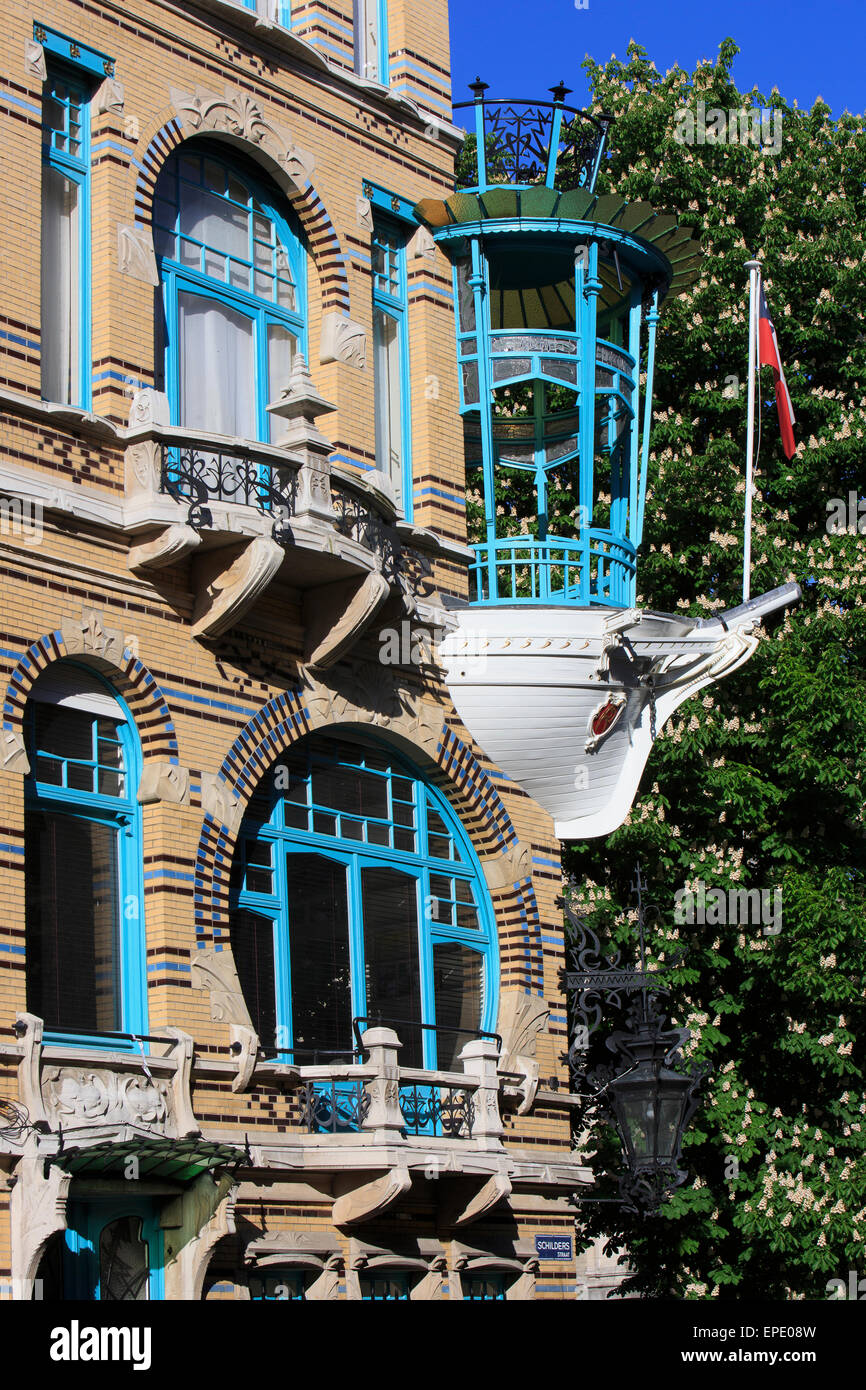the art nouveau house named "the boat" part of "the 5 continents" in antwerp, belgium stock photo alamy the art nouveau house