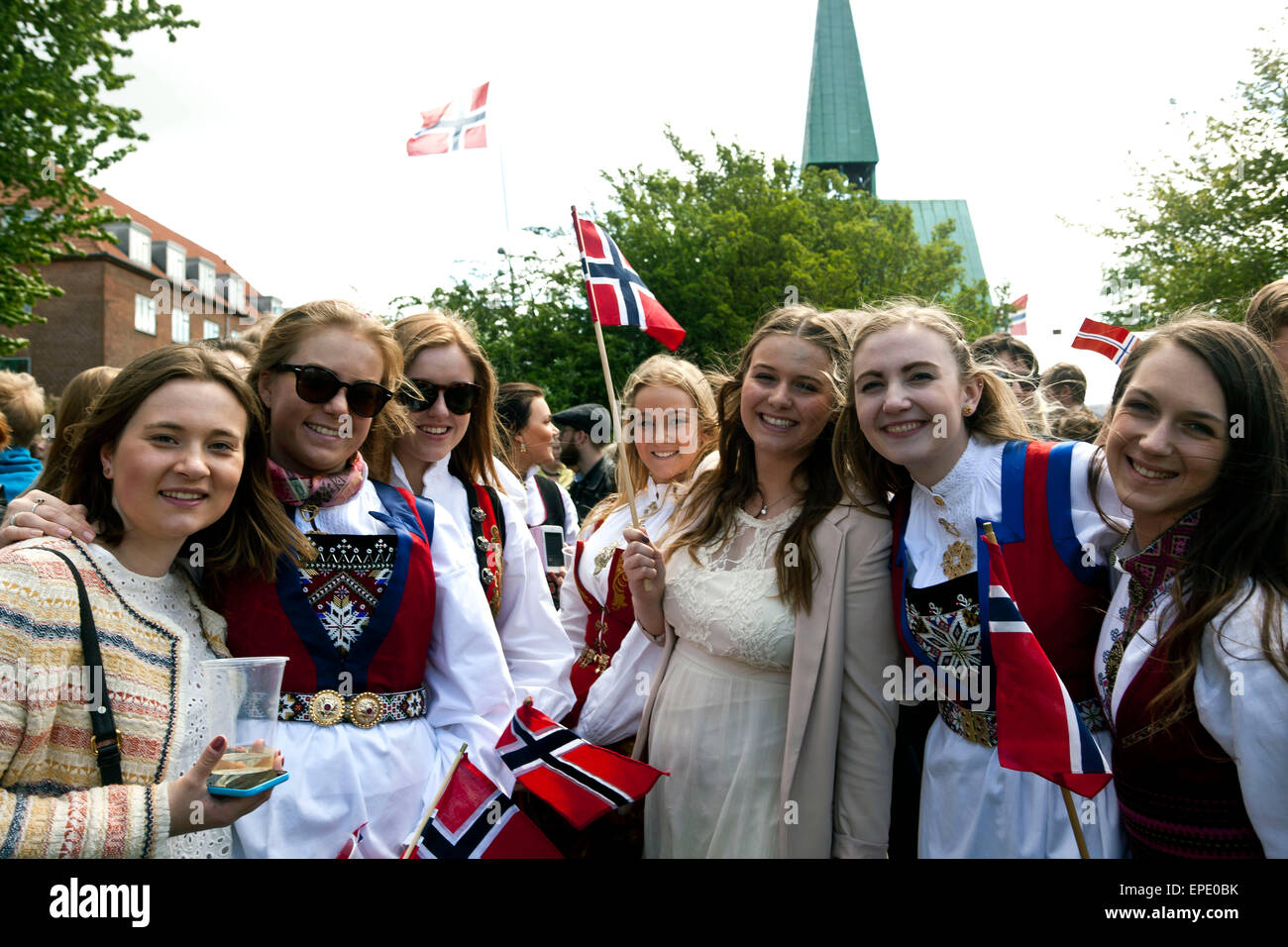 Copenhagen, Denmark. 17th May, 2015. Young women participating in