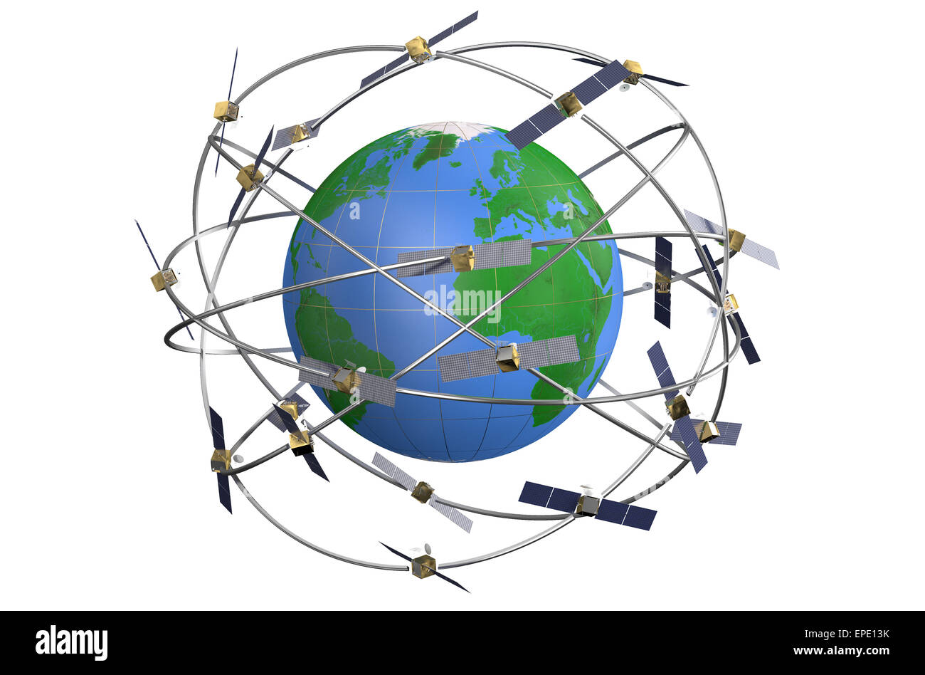 Gps satellite orbit around the earth hires stock photography and