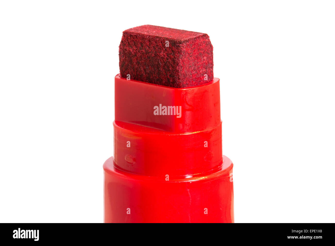 Tip Red Color Close-up of a tip of a red marker (felt-tip) pen, isolated on white ...