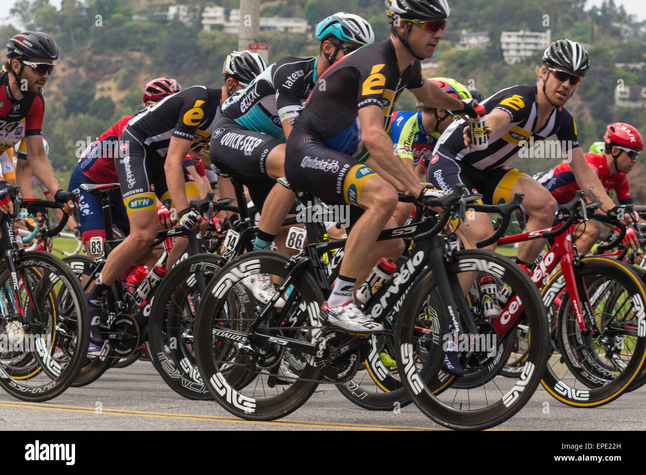 Pasadena, California, USA. 16th May, 2015. Bicycle riders that form the ...