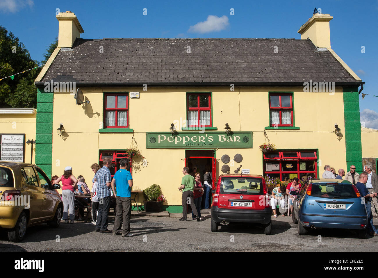 Outside Pepper's Bar. At Feakle Festival, a very small village but