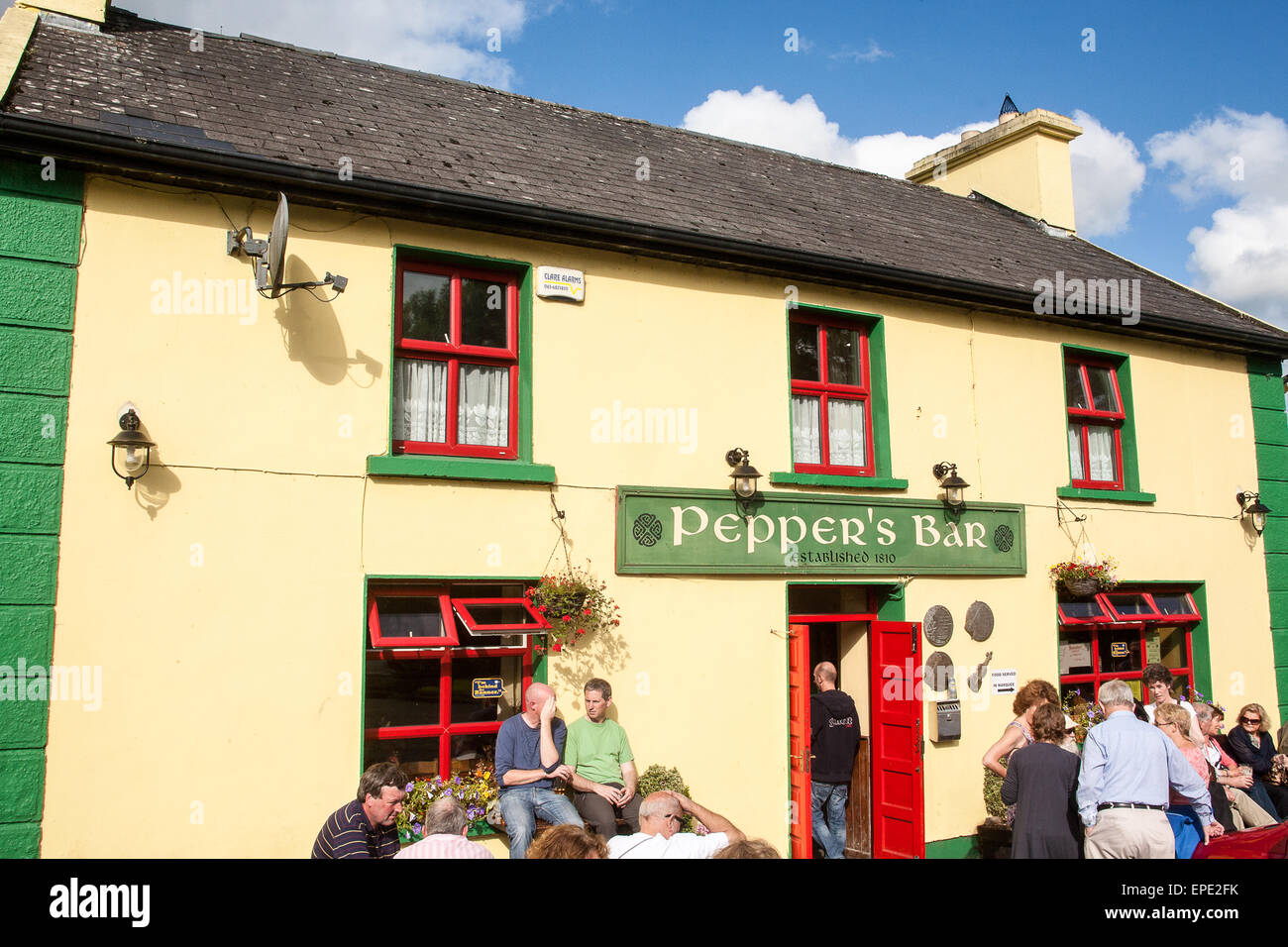 Outside Pepper's Bar. At Feakle Festival, a very small village but