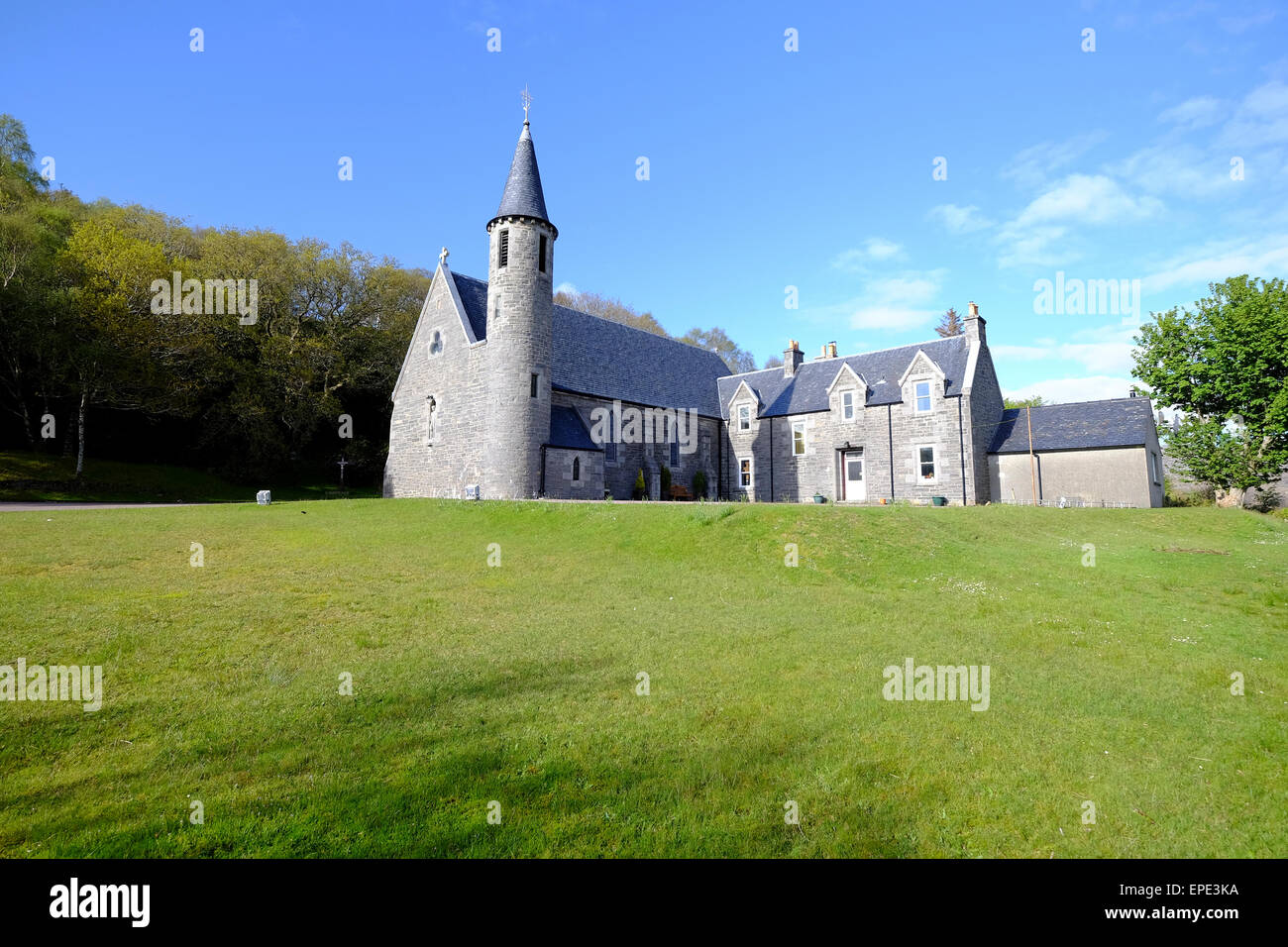 Scotland, UK Roman Catholic Church by the shore of Loch Morar in the