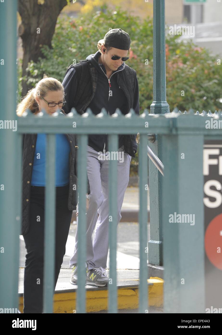Bradley Cooper catching the subway in New York City Featuring: Bradley ...