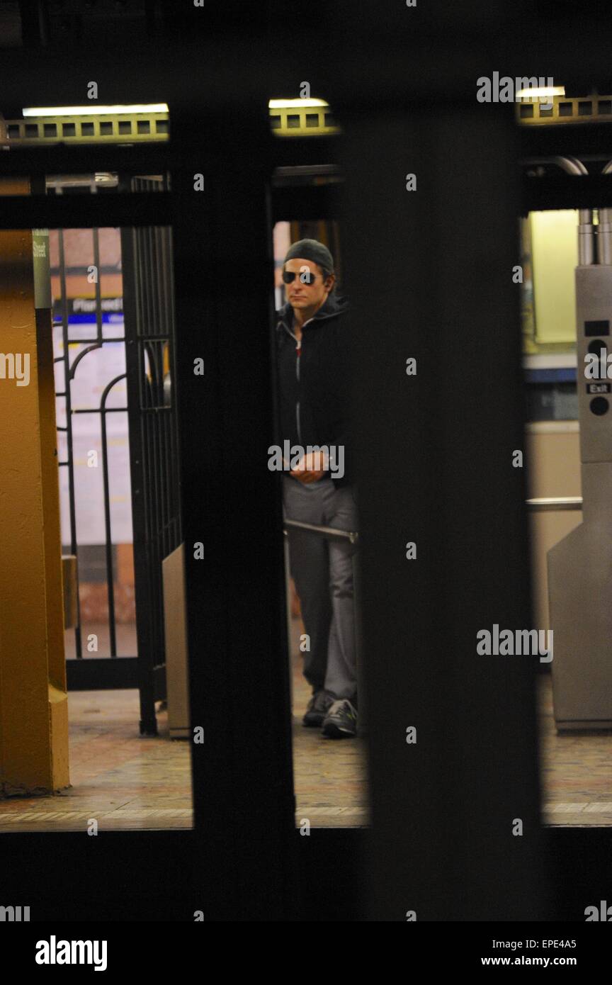 Bradley Cooper catching the subway in New York City Featuring: Bradley ...