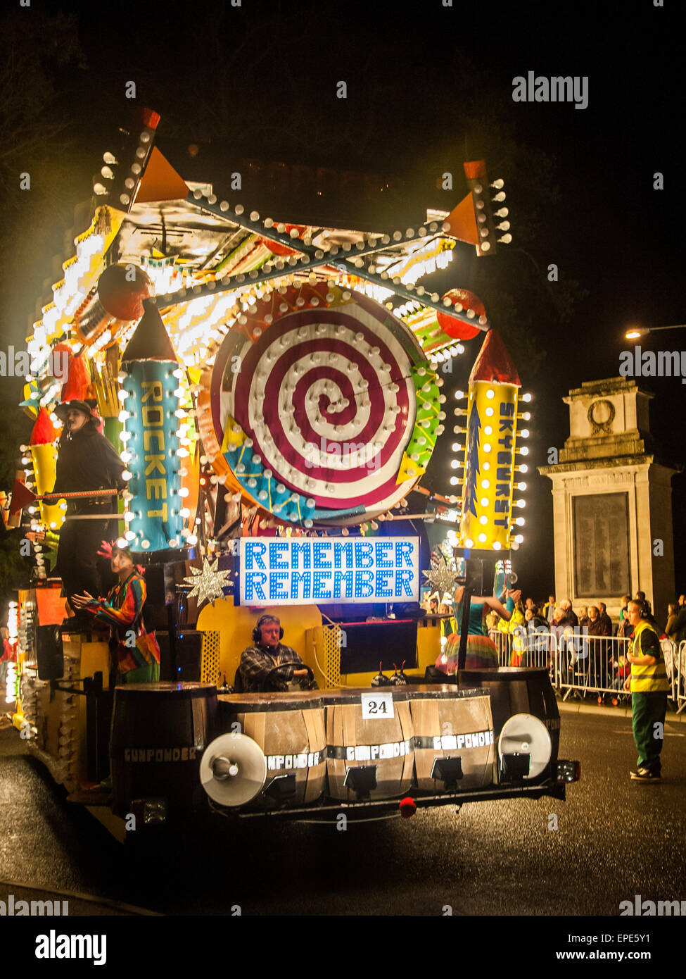 Illuminated floats or 'carts' lit up the streets during the Shepton Mallet Carnival 2014. The