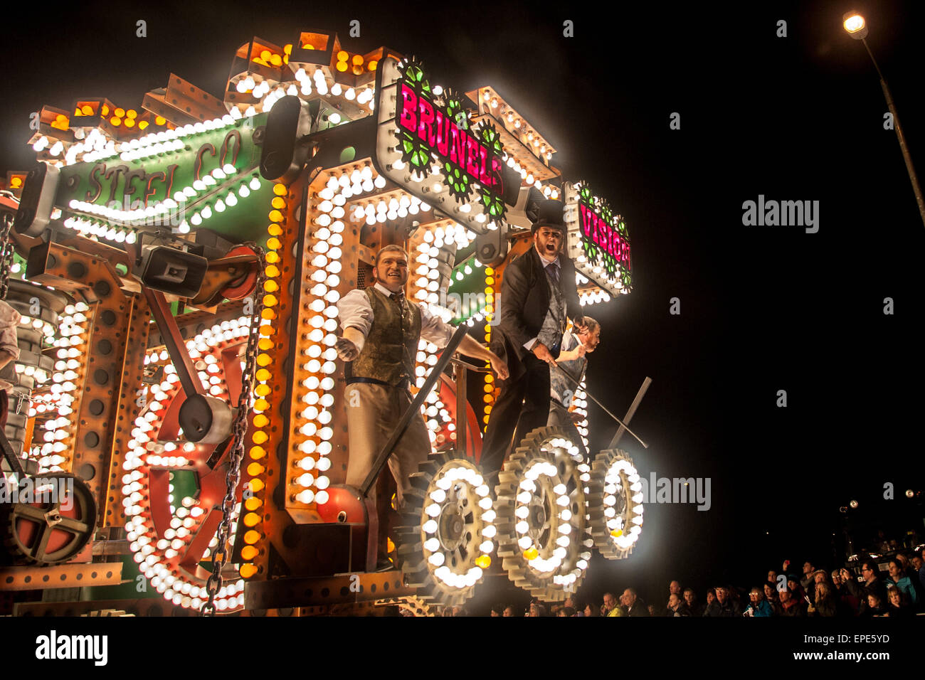 Illuminated floats or 'carts' lit up the streets during the Shepton Mallet Carnival 2014. The