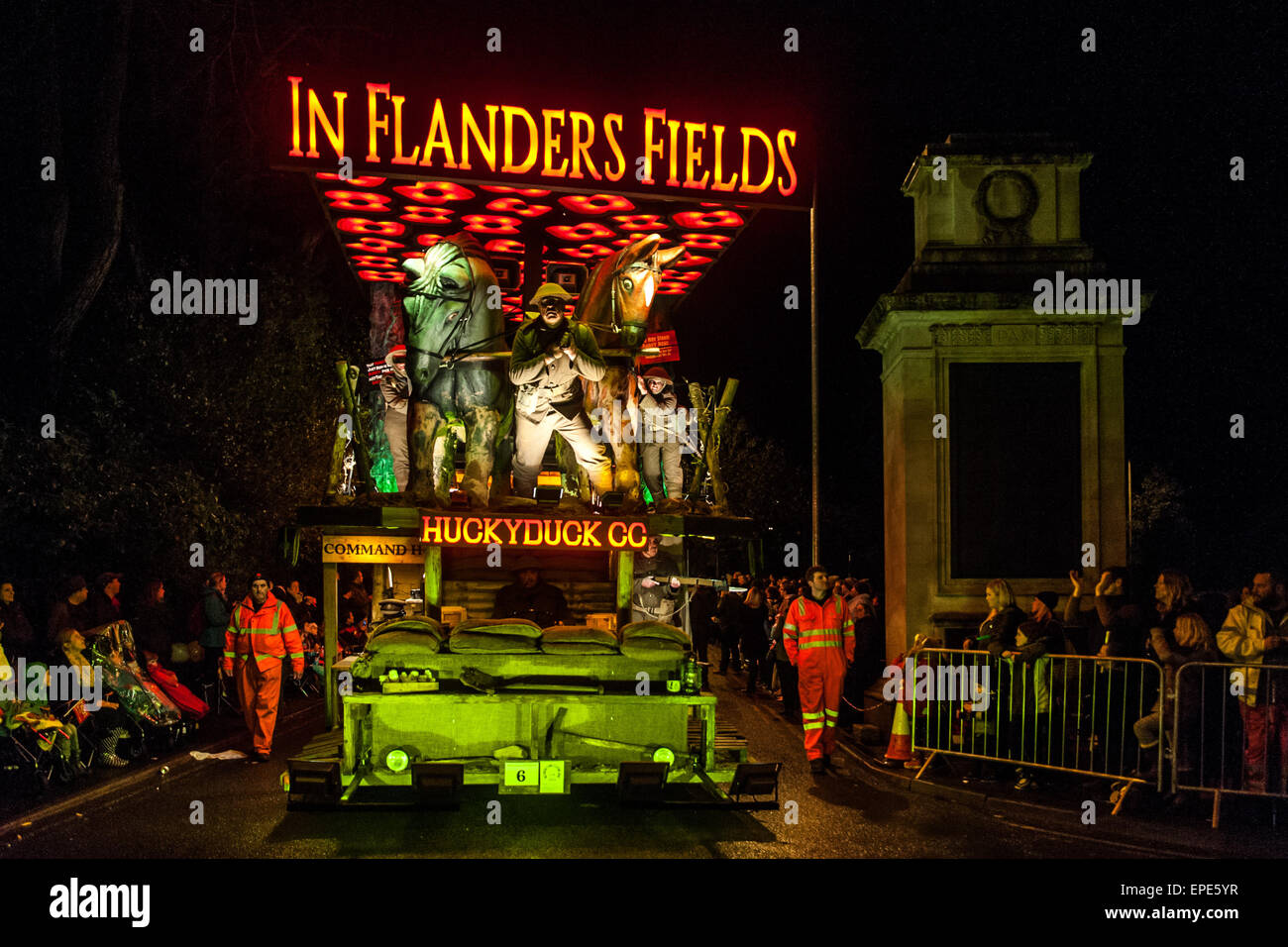 Illuminated floats or 'carts' lit up the streets during the Shepton Mallet Carnival 2014. The