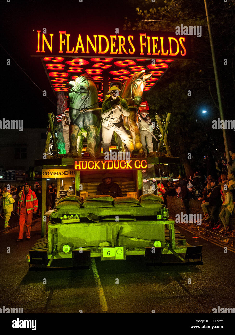 Illuminated floats or 'carts' lit up the streets during the Shepton Mallet Carnival 2014. The