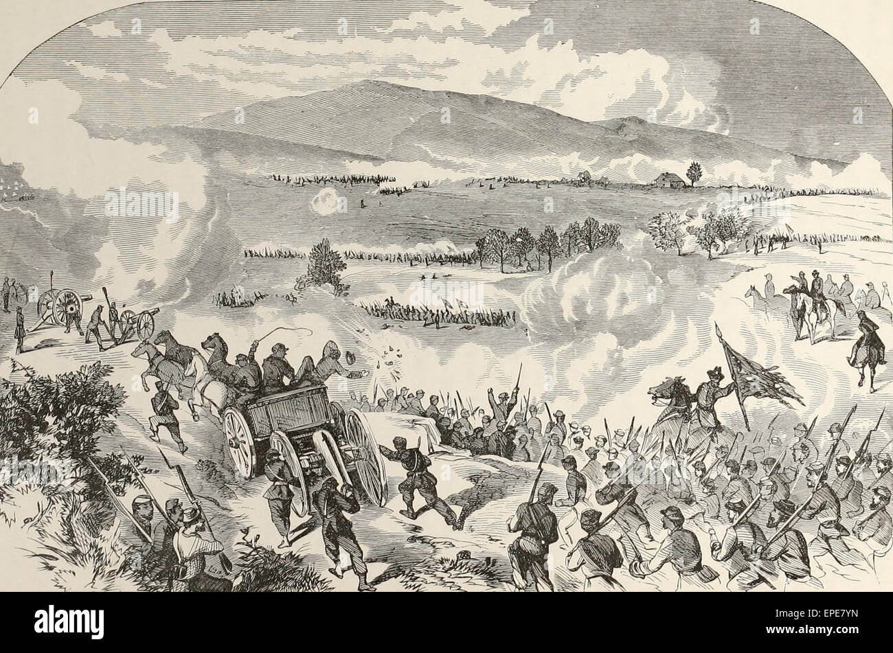 Battle of Gettysburg during last day's fighting, July 1863, during the USA Civil War Stock Photo