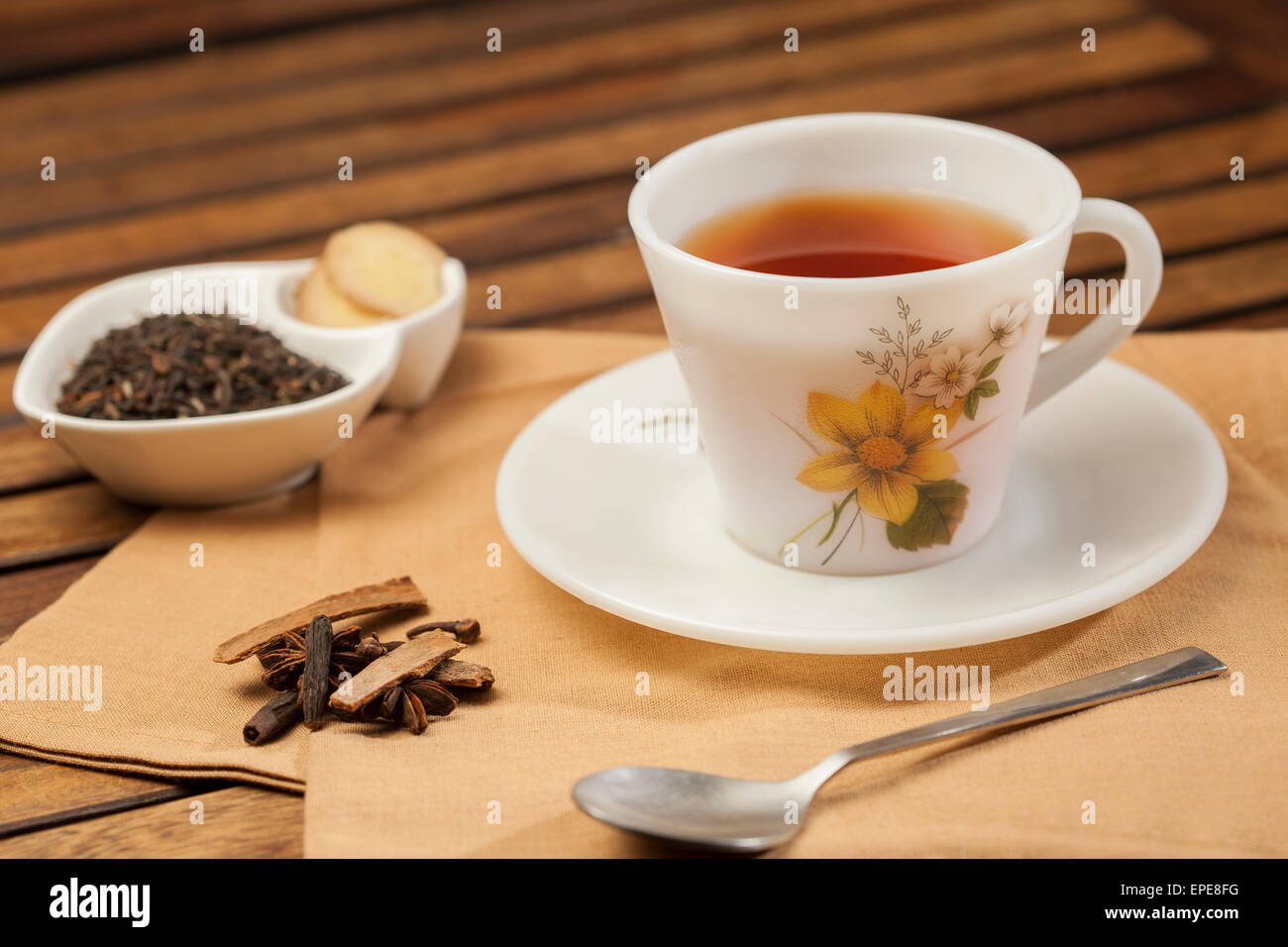 Spiced Masala Tea with Ingredients Stock Photo - Alamy