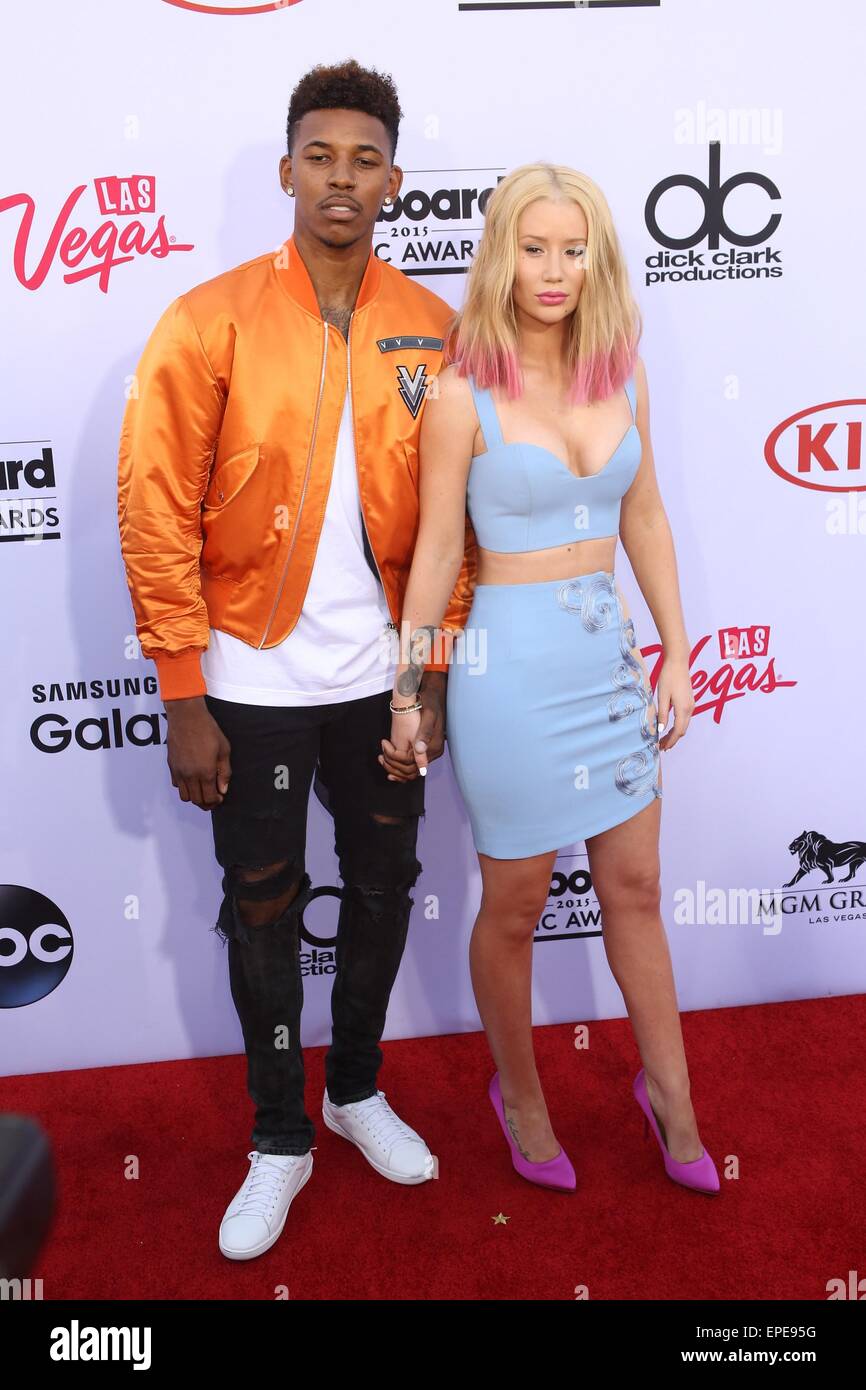 Las Vegas, Nevada, USA. 17th May, 2015. Nick Young, Iggy Azalea at arrivals for 2015 Billboard Music Awards, MGM Grand Garden Arena, Las Vegas, NV May 17, 2015. Credit:  James Atoa/Everett Collection/Alamy Live News Stock Photo