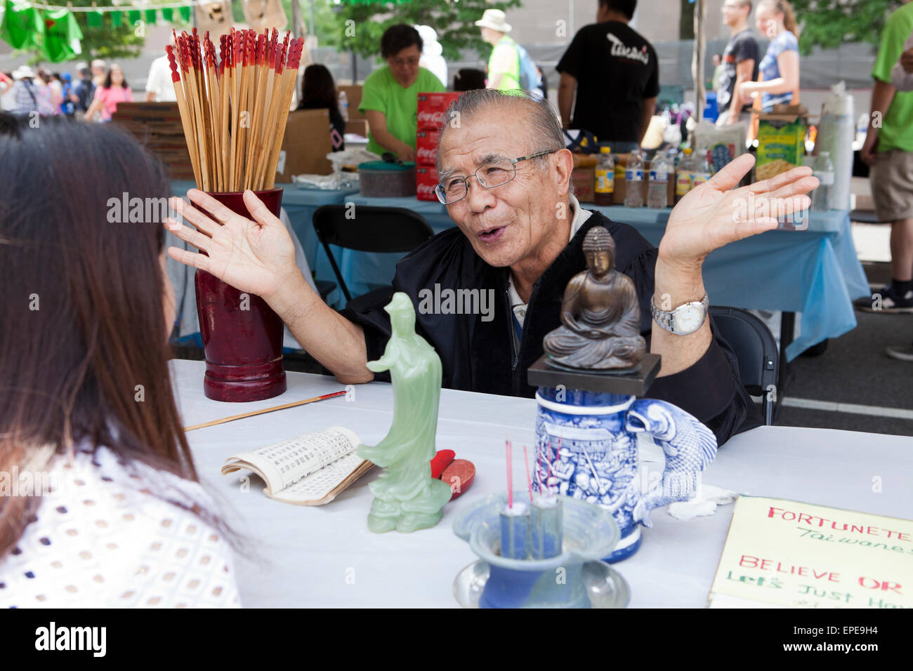 Chinese fortune teller, National Asian Heritage Festival - Washington, DC USA Stock Photo